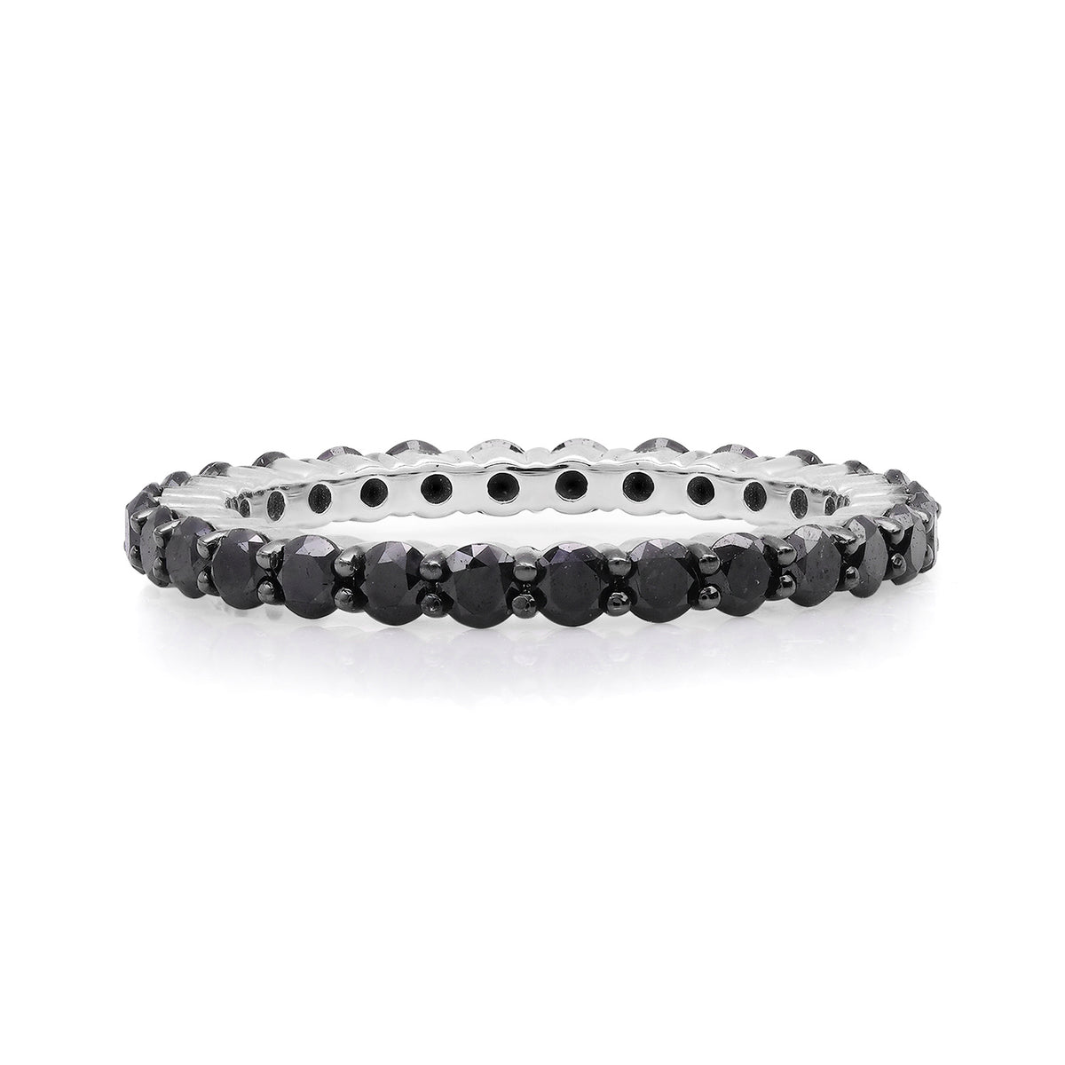 Pink Sapphire or Black Diamond Eternity Band Ring