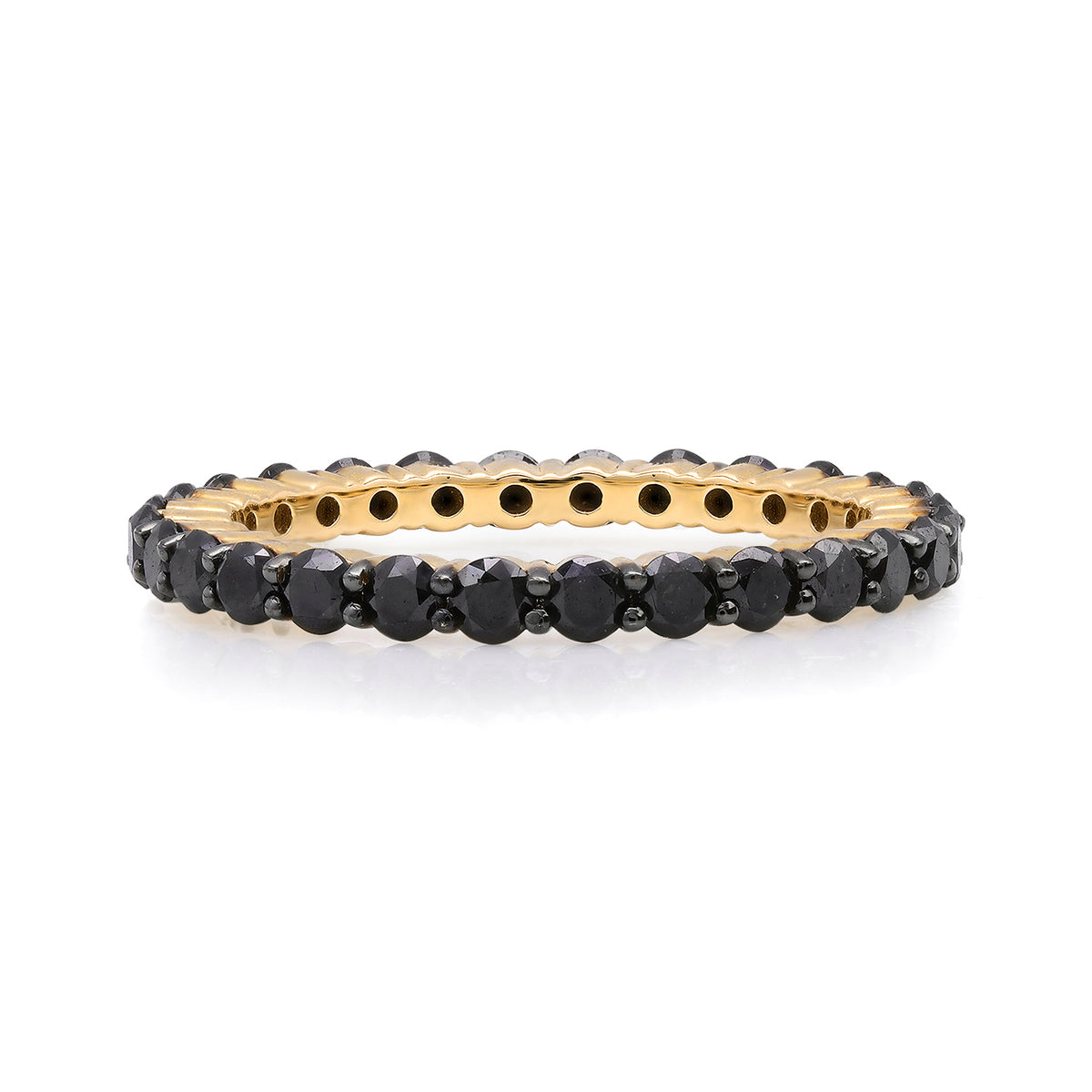 Pink Sapphire or Black Diamond Eternity Band Ring