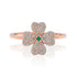 Petite Emerald & Diamond Clover Ring