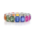 Emerald Cut Rainbow Gemstone Eternity Band Ring