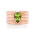 Peridot Pear Fluted Band Statement Ring