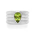 Peridot Pear Fluted Band Statement Ring