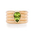 Peridot Pear Fluted Band Statement Ring