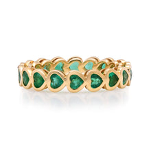 Petite Bezel Set Gemstone Heart Eternity Ring