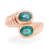 Toi et Moi Fluted Oval Emerald Wrap Ring