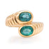 Toi et Moi Fluted Oval Emerald Wrap Ring