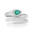 Fluted Snake Emerald Wrap Ring