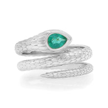 Fluted Snake Emerald Wrap Ring
