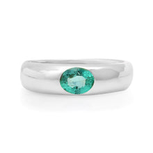 Petite Bezel Set Emerald Band Ring