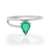 Emerald Solitaire Pear Wrap Ring