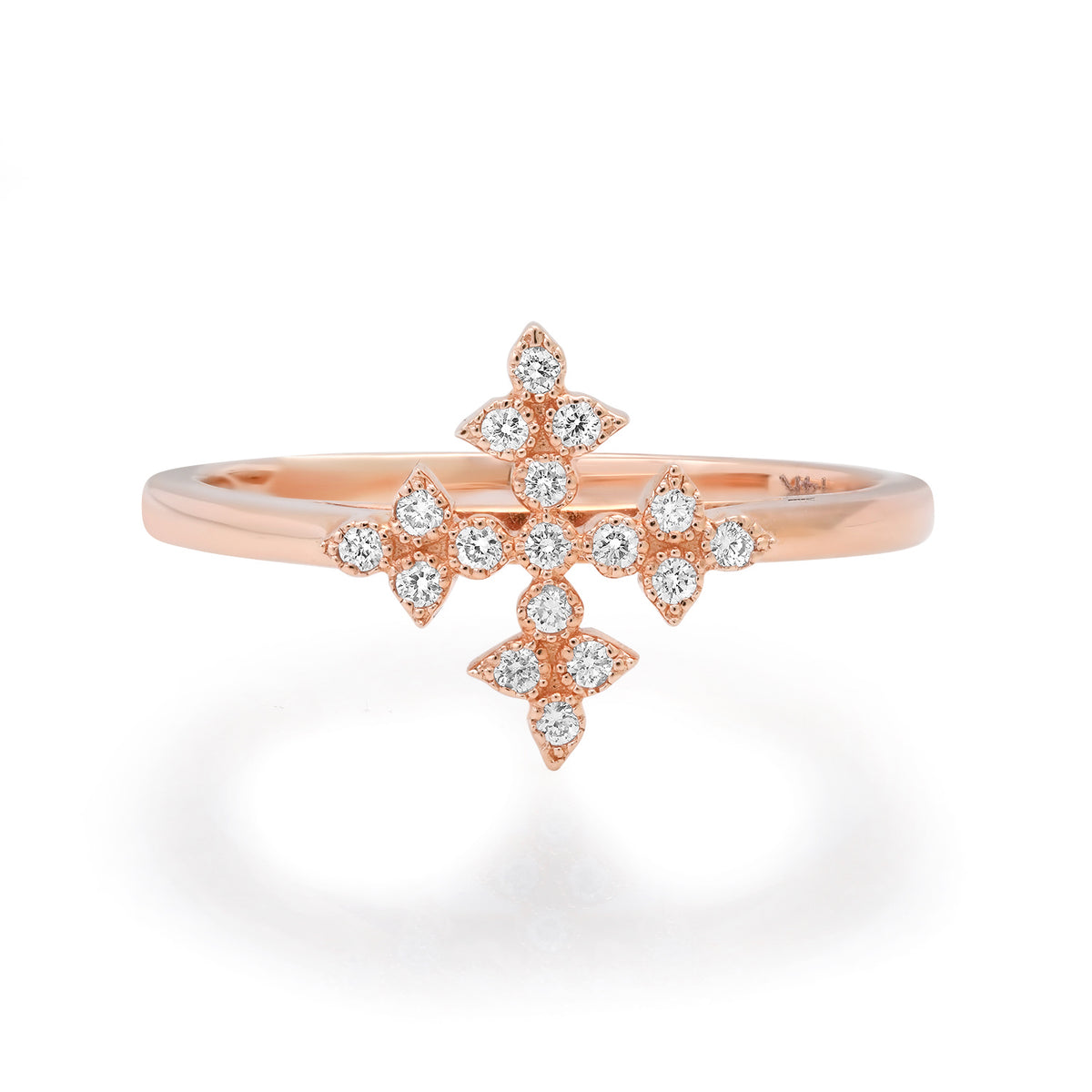 Gothic Pave Diamond Cross Ring