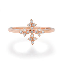 Gothic Pave Diamond Cross Ring