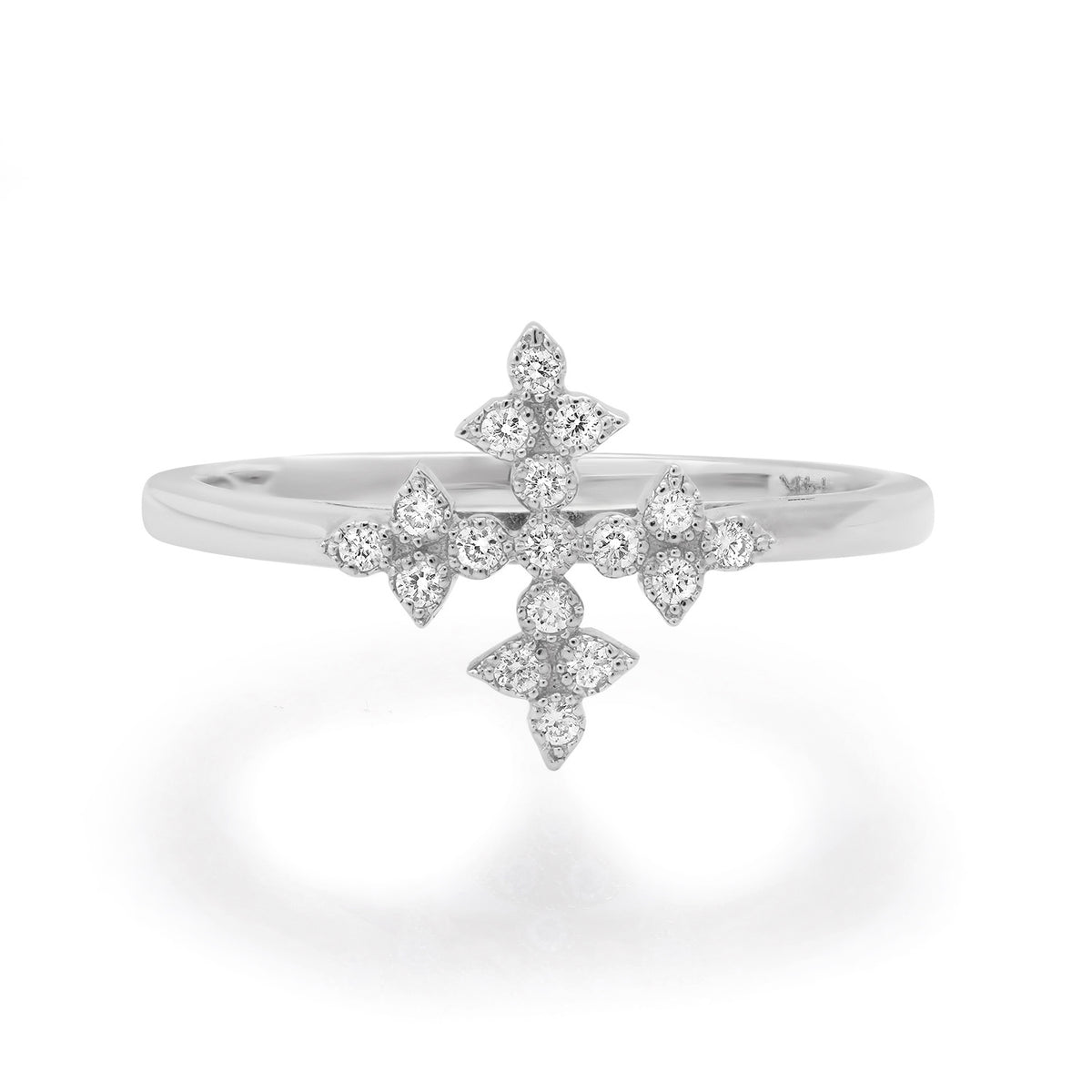 Gothic Pave Diamond Cross Ring
