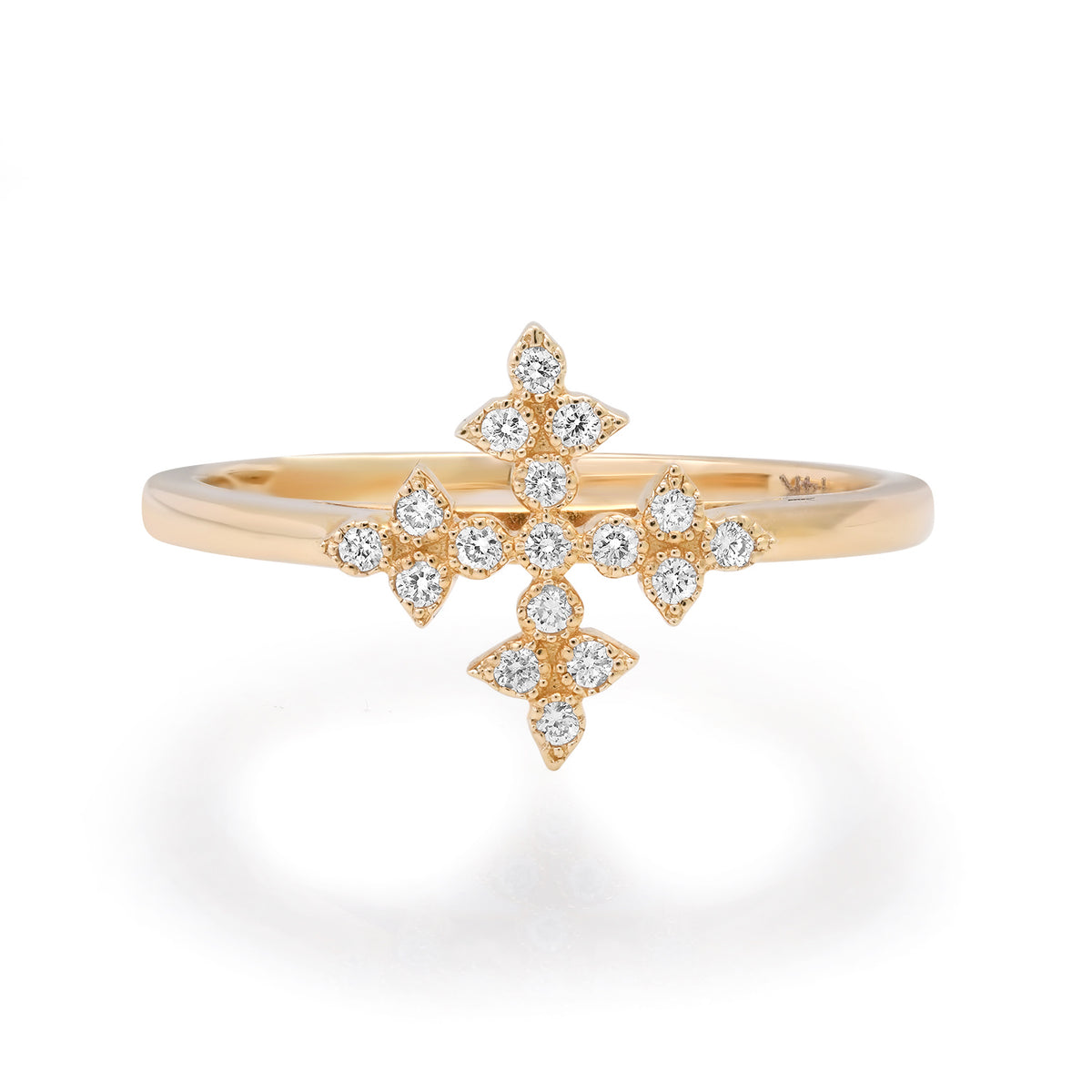 Gothic Pave Diamond Cross  Ring