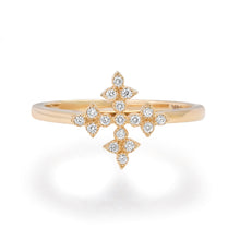 Gothic Pave Diamond Cross  Ring