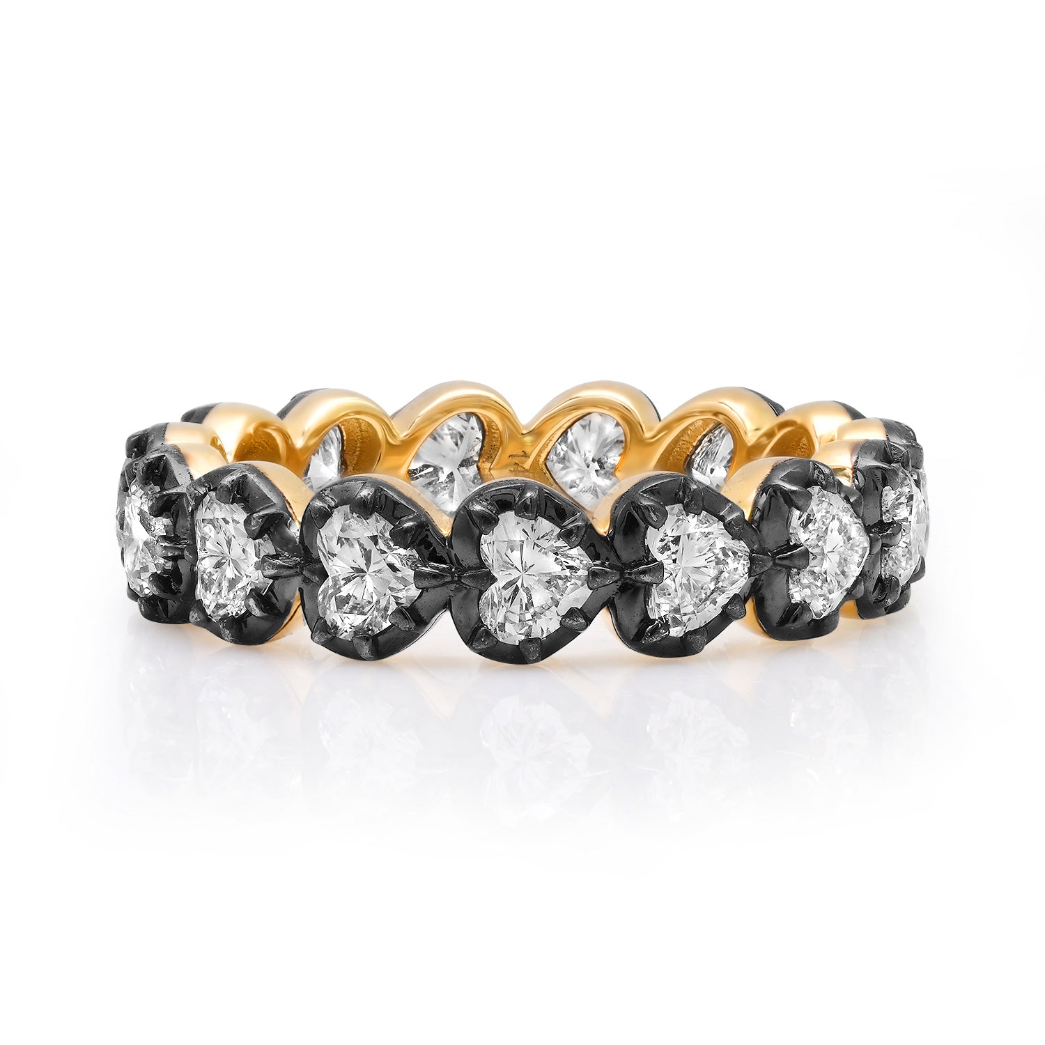 Diamond Hearts Eternity Band with Black Rhodium
