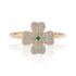 Petite Emerald & Diamond Clover Ring