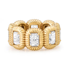 Emerald Cut Fluted Bubble Bezel Lab Grown Diamond Eternity Ring