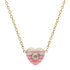 Rhodochrosite Heart with Grey Spinel on Oval Link Chain