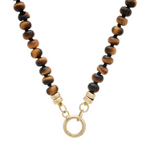 Tigers Eye Beaded Necklace with Gold Enhancer Clasp