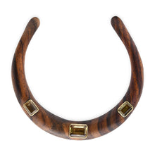 Wood Collar with Emerald Cut Citrine