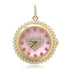 Functional Pink Mother of Pearl & Pink Sapphire Heart Clock Charm with Diamonds