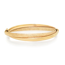 Vintage High Polish & Twisted Gold Intertwined Bangle Bracelet