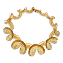 Vintage Sculptural Gold Swirl Bracelet with Flush Clasp