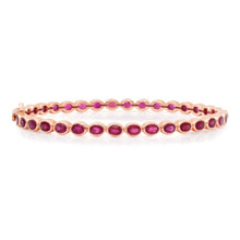 Oval Ruby Bezel Eternity Bangle Bracelet