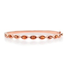 Marquise Orange Sapphire Bezel Bangle Bracelet