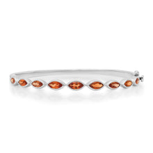 Marquise Orange Sapphire Bezel Bangle Bracelet