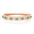 Juicy Gold Bangle Bracelet with Diamond Framed Emerald Ovals