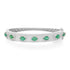 Juicy Gold Bangle Bracelet with Diamond Framed Emerald Ovals