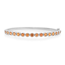 Orange Sapphire Bezel Rounds Bangle Bracelet