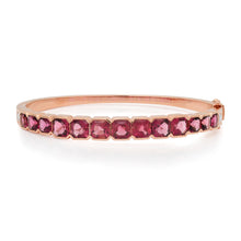 Graduated Asscher Cut Rubellite Bangle Bracelet