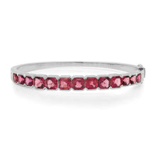 Graduated Asscher Cut Rubellite Bangle Bracelet