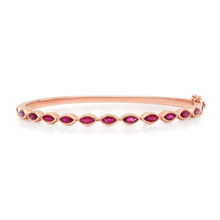 Marquise Ruby Bezel Bangle Bracelet