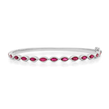 Marquise Ruby Bezel Bangle Bracelet