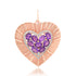 Large Fluted Heart Charm with Gemstone Cluster & Diamonds