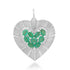 Large Fluted Heart Charm with Gemstone Cluster & Diamonds