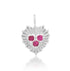 Small Fluted Heart Charm with Gemstone Cluster