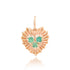 Small Fluted Heart Charm with Gemstone Cluster