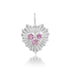 Small Fluted Heart Charm with Gemstone Cluster