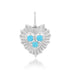 Small Fluted Heart Charm with Gemstone Cluster