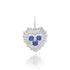 Small Fluted Heart Charm with Gemstone Cluster