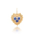 Small Fluted Heart Charm with Gemstone Cluster
