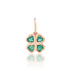 Petite Bezel Set Emerald Hearts Clover Charm