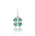 Petite Bezel Set Emerald Hearts Clover Charm