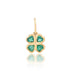 Petite Bezel Set Emerald Hearts Clover Charm