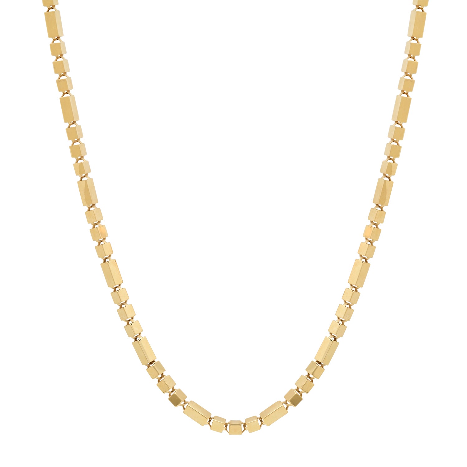 Hollow Box Link Gold Chain Necklace